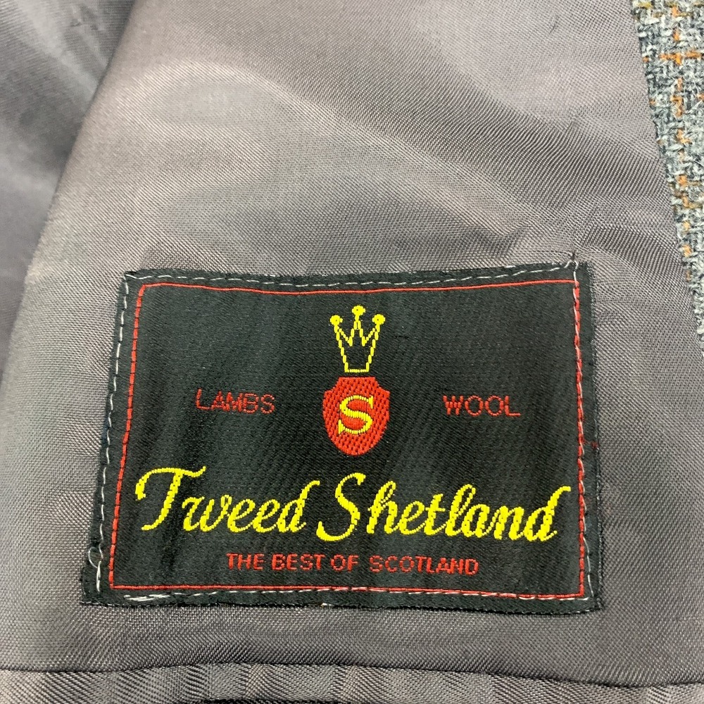 Wall Street Blazer Mens 42 Gray Plaid Tweed Shetland Lambswool Scotland Jacket - Picture 9 of 14